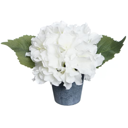 10" Premade White Hydrangea Potted Plant by Ashland®